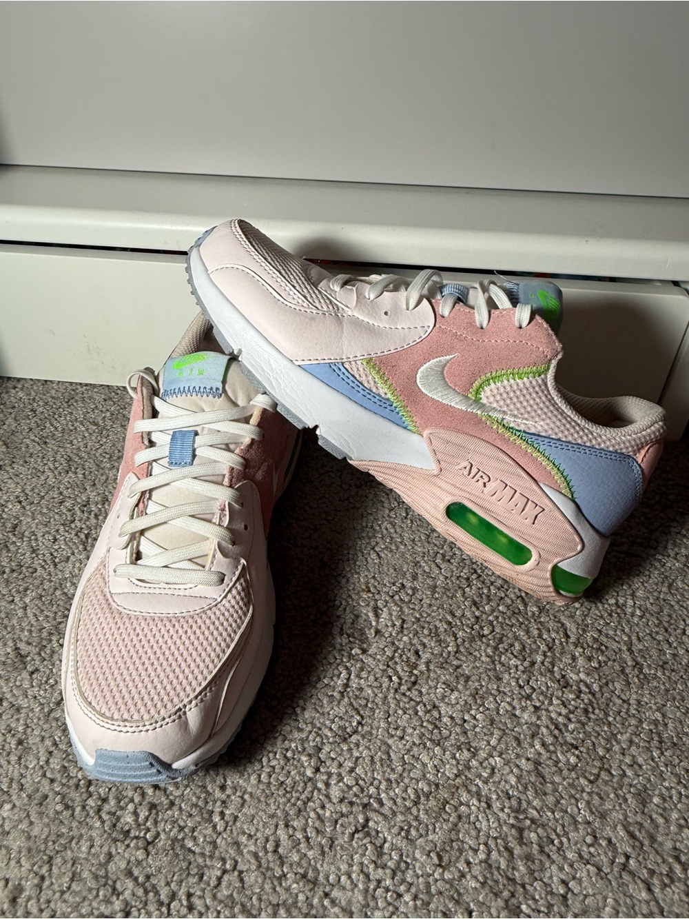 Nike Women’s Pink and Light Blue Mesh Sneakers